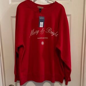 NWT, Universal Thread Red Merry & Bright Sweatshirt